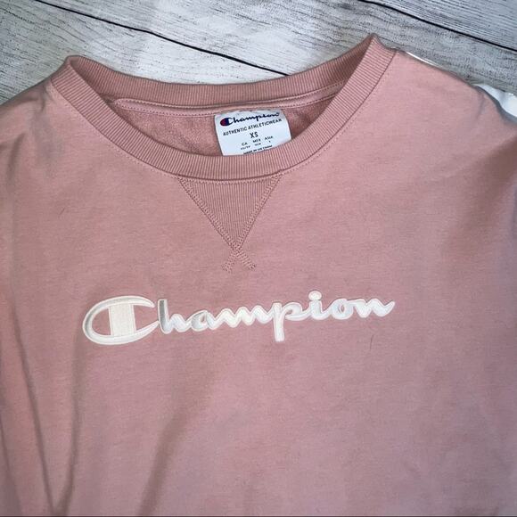 Champion Women's Heritage Crewneck Sweatshirt with Trim Pink Size XS - Picture 6 of 11